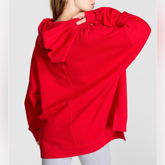 Pink , Victoria Secret Ivy Fleece Tunic Hoodie Women's Red Hoodie - Picture 2 of 4